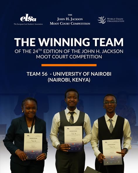 Against the world’s finest: University  of Nairobi wins the 24th John H. Jackson  Moot Court in Geneva