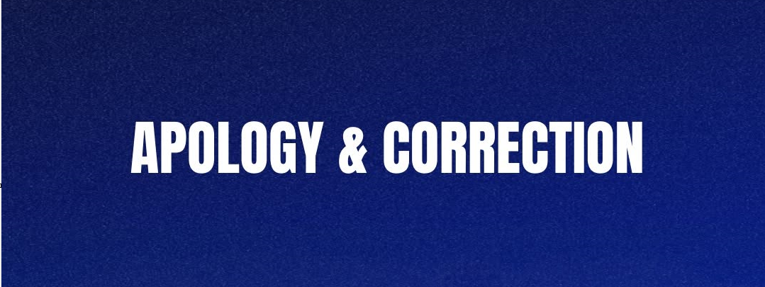 Editorial Apology and Commitment to Compliance
